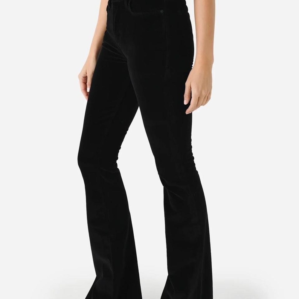 Vintage I.E. Relaxed Black Velveteen Flare Jeans Pants Size‎ [4] Y2K 90s Boho